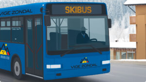 tekening skibus vige
