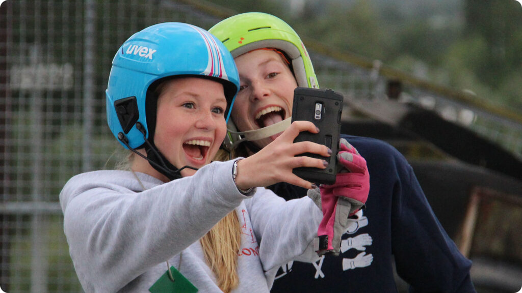 selfie op oude piste